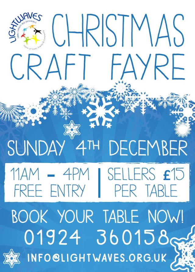 Book a table now for our Christmas Craft Fayre 🎄
