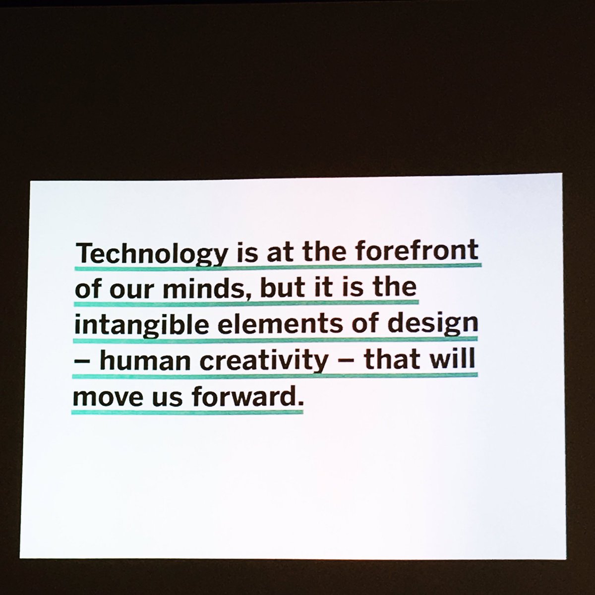 TalkBrandCap's tweet photo. "Human creativity will move us forward" - Our very own @ohheyminnie shares insights from #dfe16 https://t.co/OkLrPK9fA2