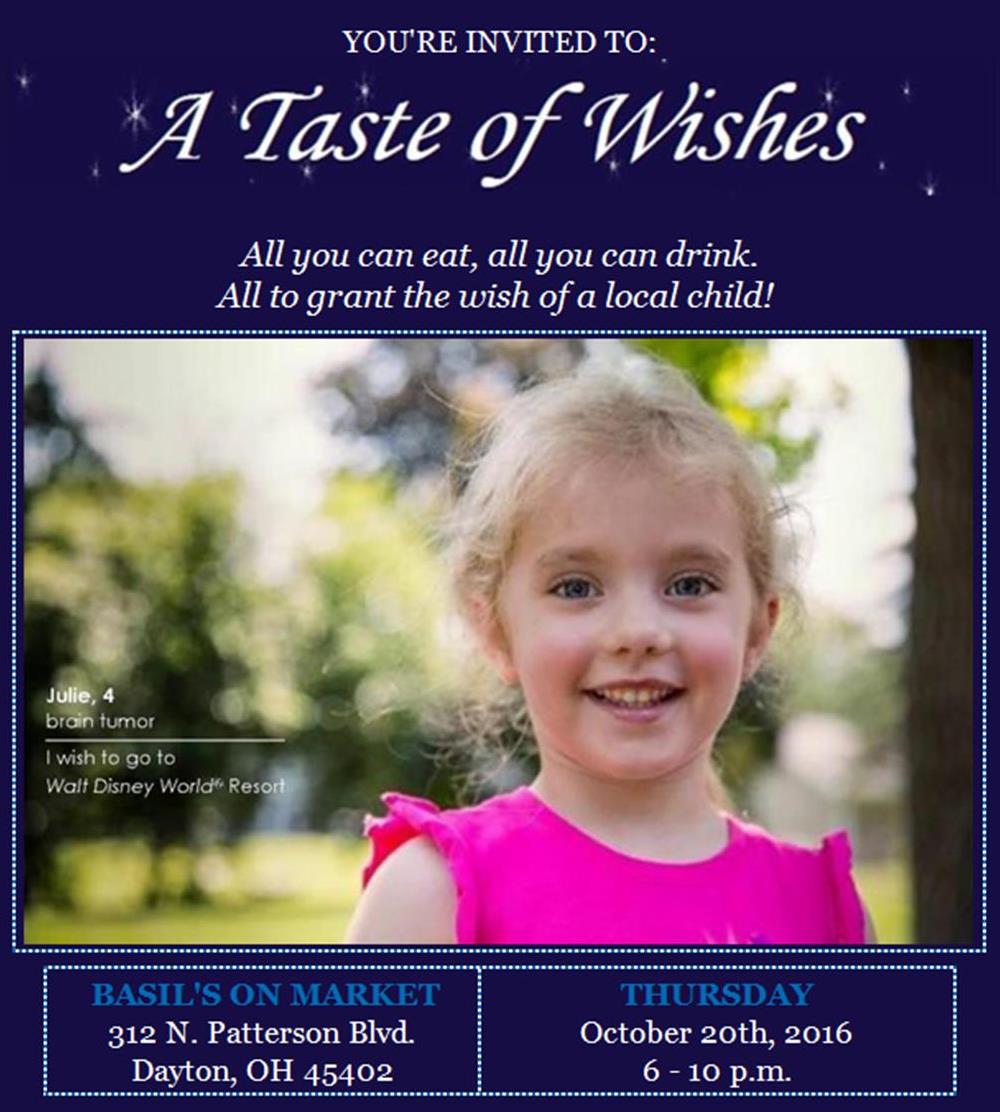 makeawishohkyin's tweet photo. Join us 10/20 for A Taste of Wishes at @basilsonmarket to help grant Julie's wish! https://t.co/jpc6rsenmf https://t.co/bNZSuPgG3N