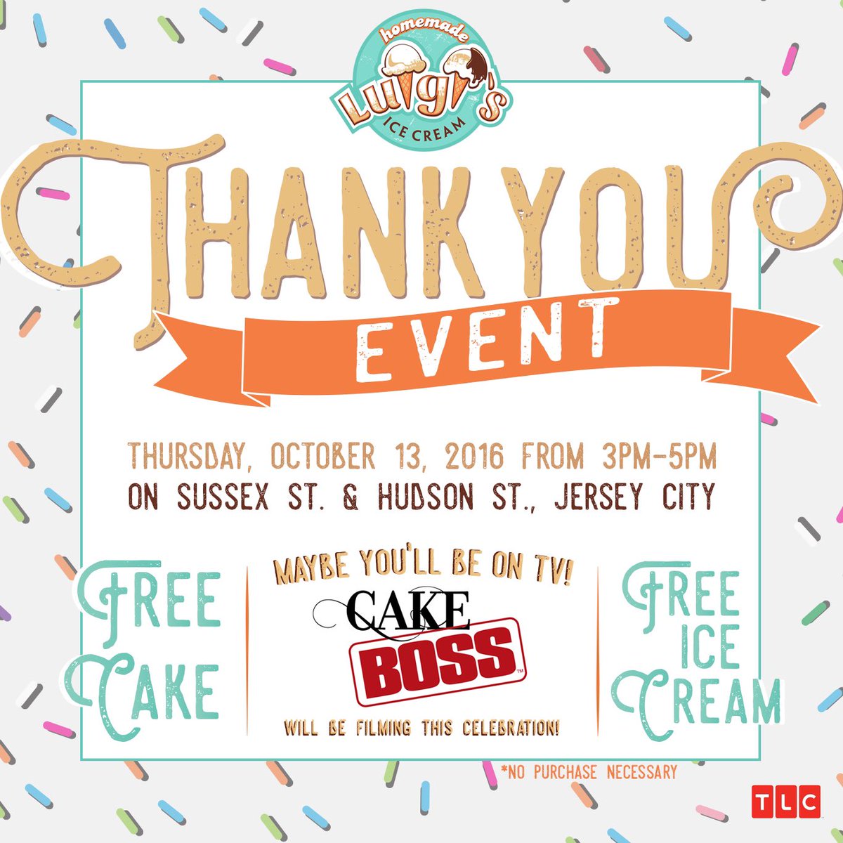Free Cake specially made by the Cake Boss and Free Ice Cream tomorrow 3P-5P!!