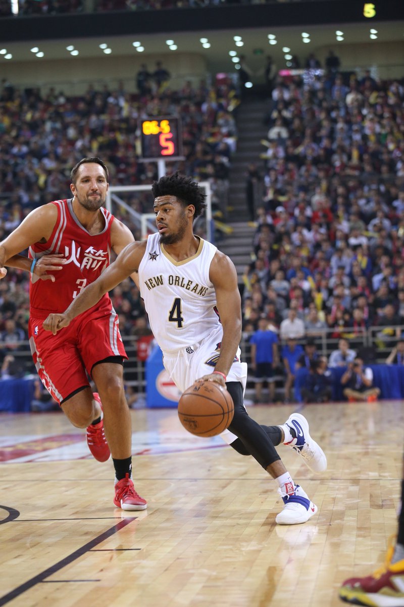 PelicansNBA's tweet photo. .@QCook323 finishes with a game-high 20 points (7-9, 3-5 from 3) and 8 assists #NBAGlobalGames #Pelicans https://t.co/Z5PBfrSAZs