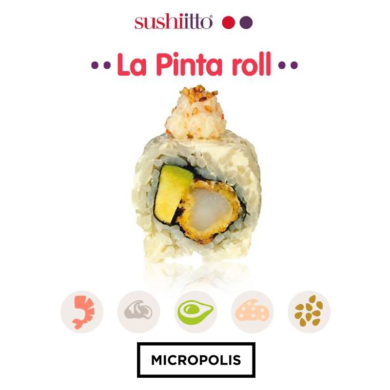 Micropolismty's tweet photo. ¿Ya probaste La Pinta roll de @SushiIttoMx ? :D #sushi #ilovesushi #sushilovers #food https://t.co/U7Ebflv2Aj