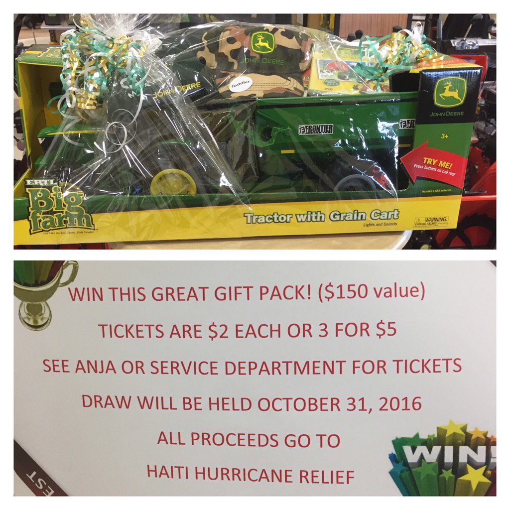 cyndicalvin's tweet photo. Get you ballet today to win this prize! $150 value!Draw will be held October 31st #premierequip1 smithville https://t.co/ImlzNIwF5R
