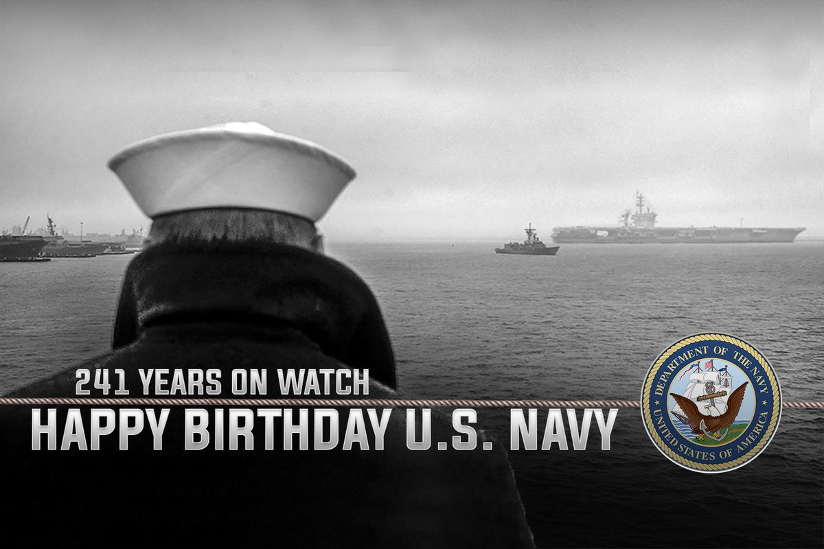 Today, we celebrate 241 years of readiness at sea!

Happy birthday to the <a href="/USNavy/">U.S. Navy</a>!

Keep carrying out your winning tradition! #HooYa Navy!