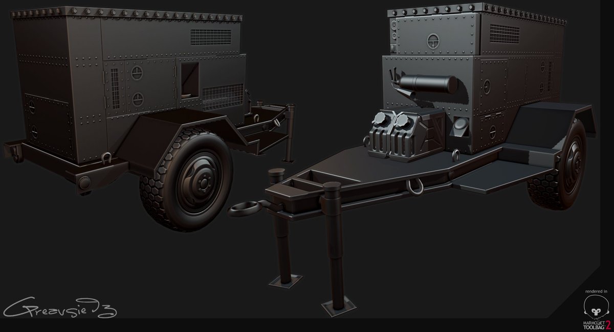 Greavsie93's tweet photo. Low poly Military Generator rendered in #Toolbag2
#3dart #gameart #WIP https://t.co/UiPVL4rWiR