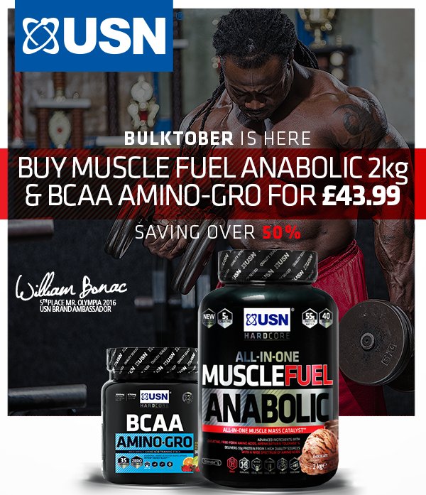 USN_UK's tweet image. Happy #Bulktober!
Support your muscle mass goals with the USN Bulktober Bundle, saving you over 50% right here: uk.usnsport.com/en/bulktober-b…