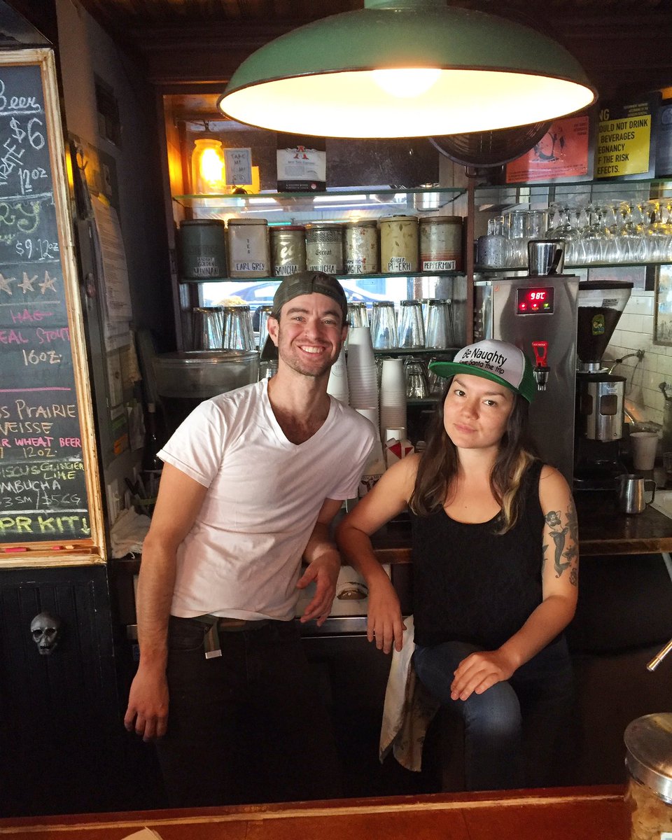 BedfordHill's tweet photo. KC &amp; Fran, holding it down. Eddie on the eats + Get This: We're continuing to serve beer, wine, et al at BH 🎶🍪☕️🗽🍷🍻🗽 https://t.co/M21KLQqZY1