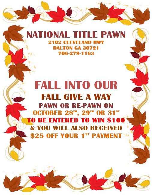 NTPCLEVELAND's tweet image. NEED CASH FOR FALL?? If you pawn or re-pawn between now and December you will be entered into a drawing for a chance to win $1000!