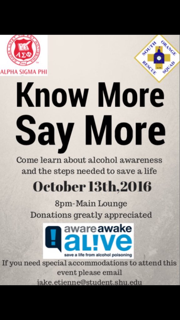 SHU_AlphaSig's tweet photo. Come out tomorrow night and learn the steps to taking action in case of an emergency!!! https://t.co/SlgWoDC8rx