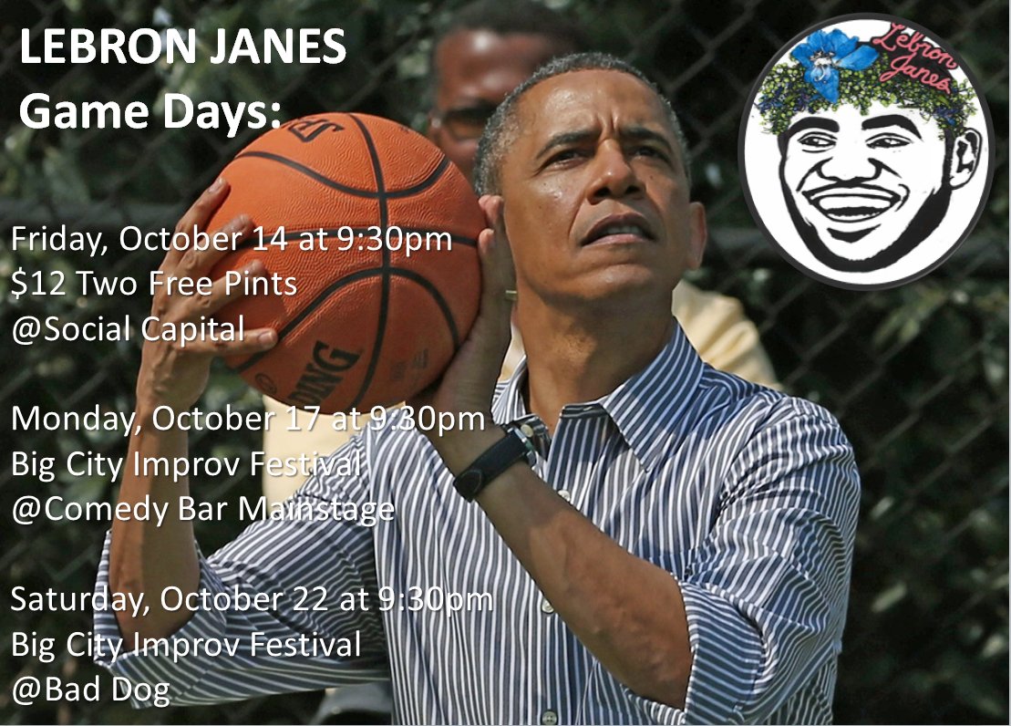 Hi you wanna know where 2 find us?! We're ballin' all over town  #lebronjanes #comedy #improv
