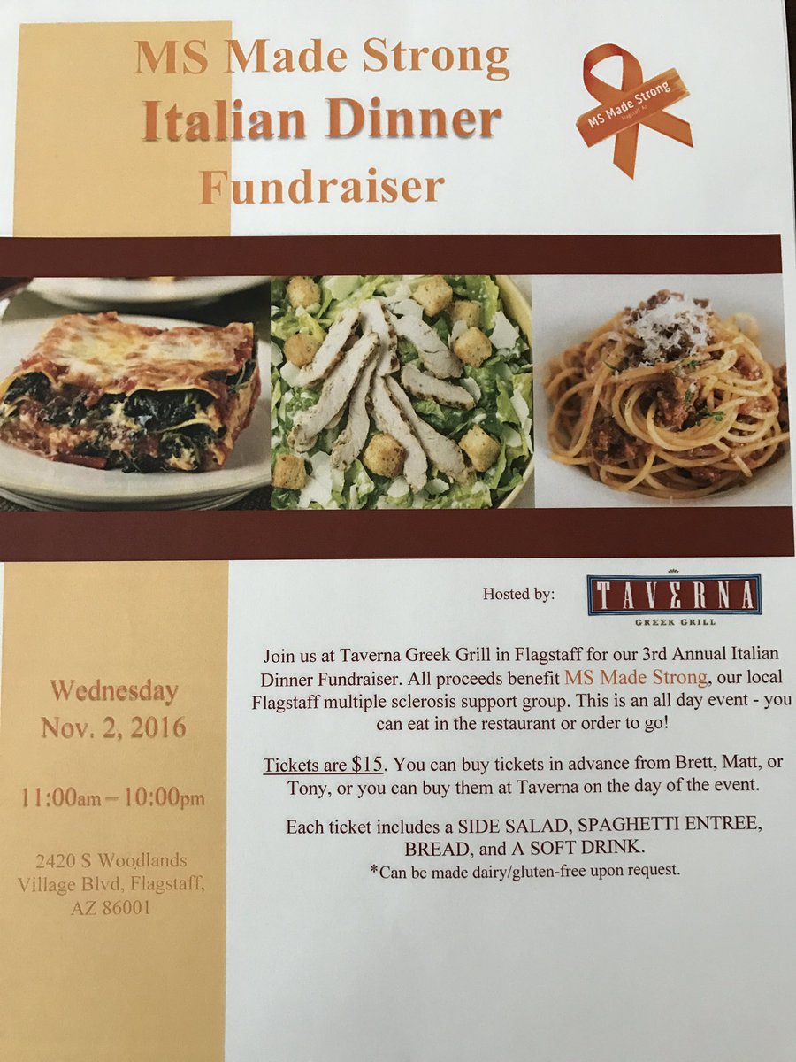 Hager_Brett1's tweet photo. Join us on Nov. 2nd at Taverna Greek Grill for a spaghetti dinner to help raise funds for the MS Made Strong group! Tickets are $15! https://t.co/yNKtdNXdeE