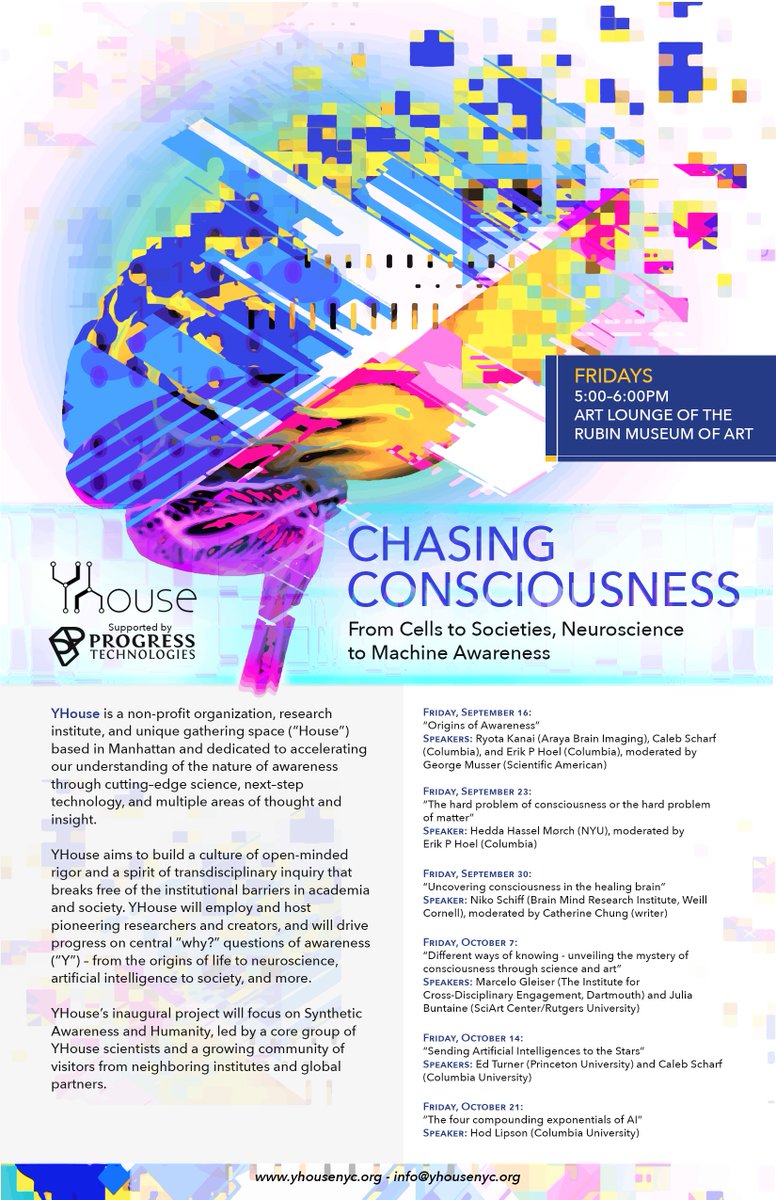 yhousenyc's tweet photo. Don't miss this Friday's #ChasingConsciousness event @RubinMuseum! Scientists Ed Turner and @caleb_scharf discuss sending A.I. to the stars! https://t.co/bKt7AfULCb