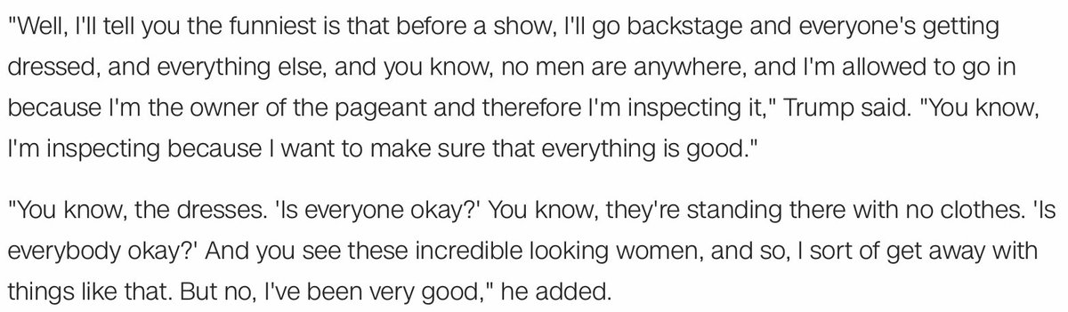 Trump says he’s entitled to barge into beauty pageant dressing rooms because he’s the owner. cnn.it/2e05ibg