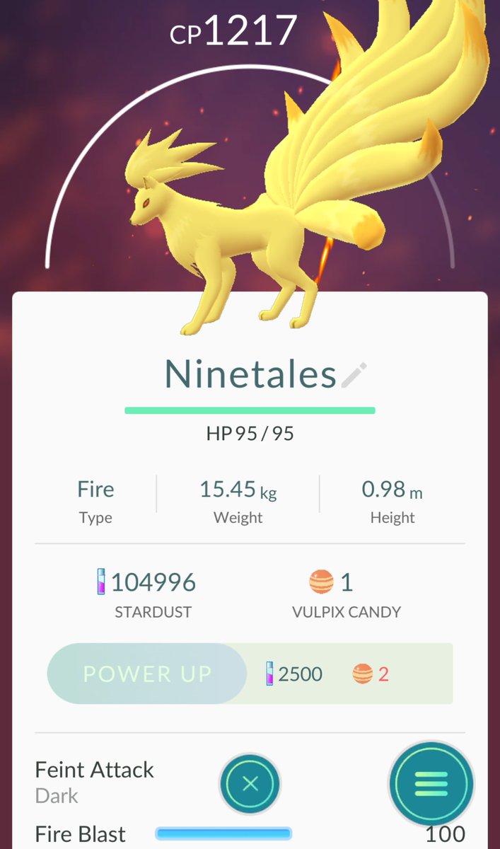 Moonblast Fairy On Twitter Walked 80km With Vulpix To Evolve This Beautiful Ninetales 87 Ivs With Fire Blast Catchoftheday Teammysticpgo Pokemonukgo Pokemongo Https T Co 9yahi89blf