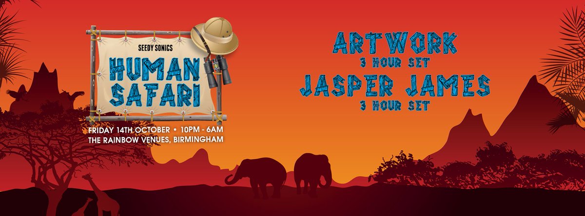 .<a href="/SeedySonics/">Seedy Sonics</a> Presents #HumanSafari with <a href="/artworkmagnetic/">HI 🖐.... I’M ARTWORK</a> &amp; <a href="/jasperjames_/">Jasper James</a> <a href="/rainbowvenues/">The Rainbow Venues</a> this Friday night! fatso.ma/rvh
