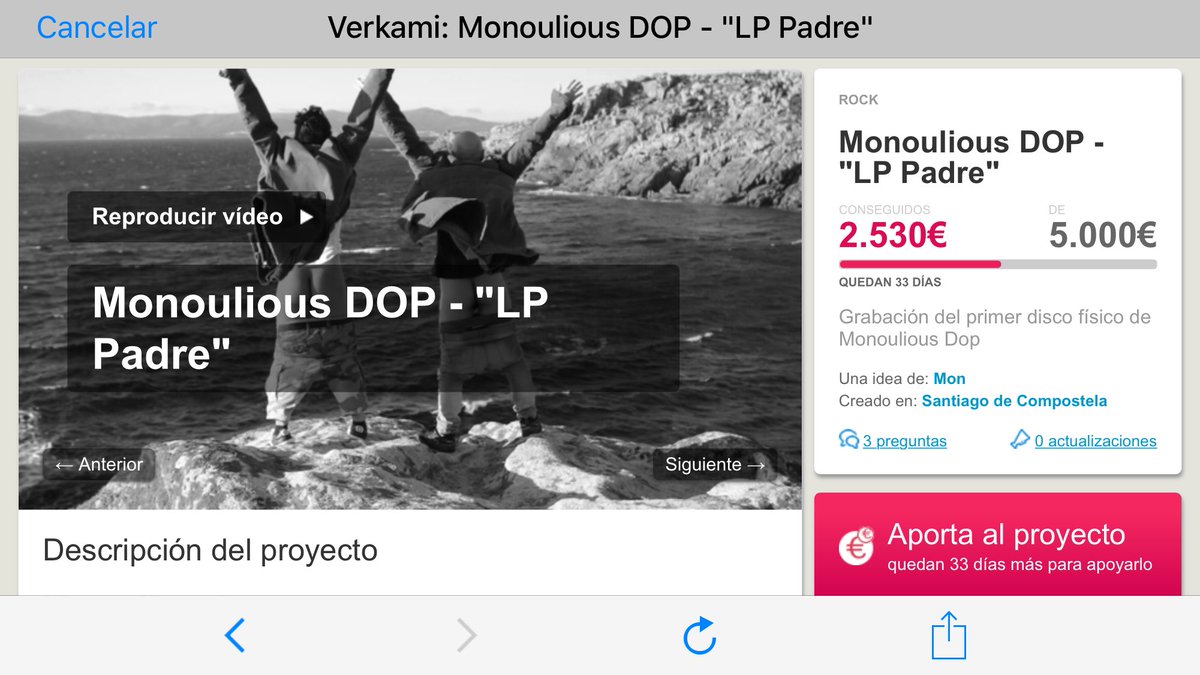 Superado o ecuador do obxetivo en 7 días. Veña que ainda queda o máis complicado. Sodes moi grandes xentiña!!! vkm.is/monouliousdop