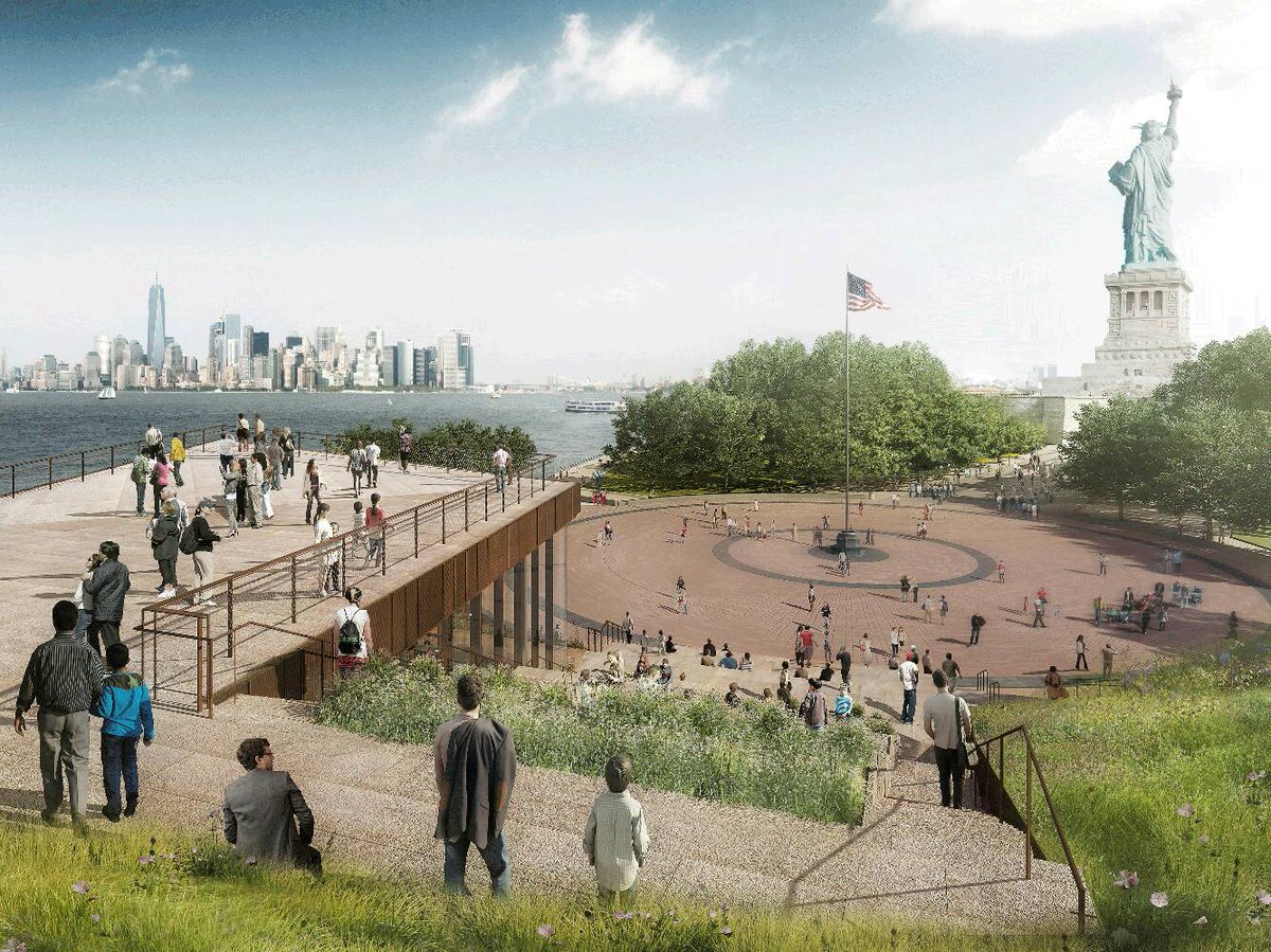 GreenMuseums's tweet photo. #FXFOWLE reveals design for $70M Statue of Liberty #Museum with #greenroof https://t.co/pWM8sYofJf @6sqft @FXFOWLE  @ellisisland https://t.co/ygfSBSoZiX