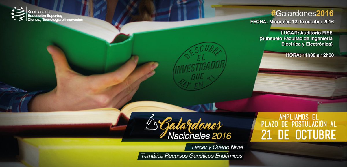 EPNEcuador's tweet photo. #Galardones2016 Auditorio de la FIEE, en estos momentos desde las 11h00,hasta las 12h00.
Les esperamos https://t.co/BEspdwDEfP