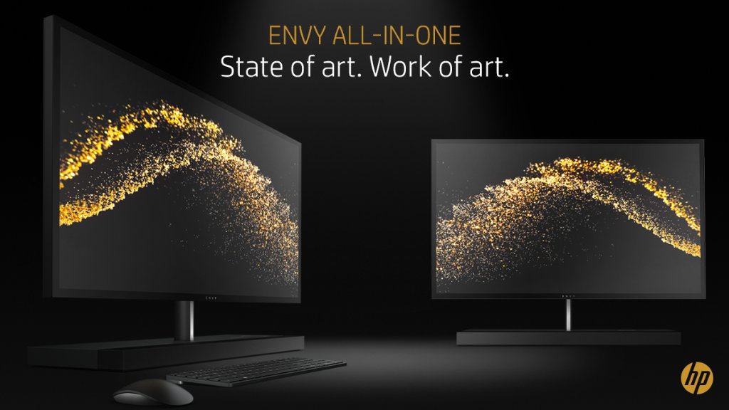 HP's tweet photo. With its sleek 27” micro-edge display, the ENVY All-in-One is worthy of showing off. 😎 https://t.co/mo3R6CYDaa https://t.co/8ntpXN9Ius