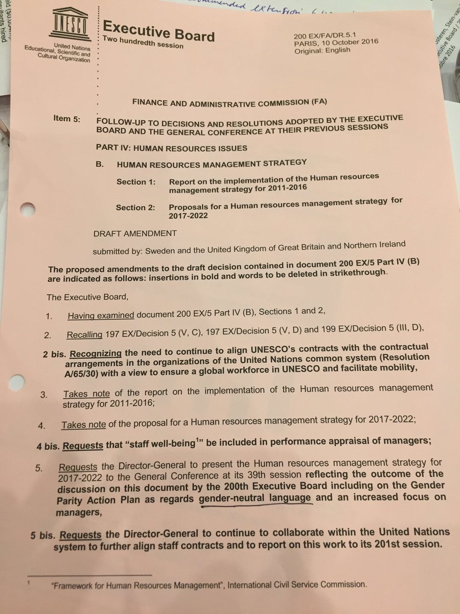 Oosterenvan's tweet photo. Debating proposal for gender neutral language in management: not "more women" but "more people from underrepresented sex" #200EX https://t.co/i59x7JQowX