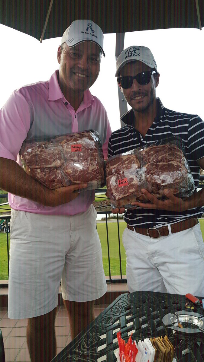 Great day with <a href="/Crazy_Willows/">Wayne Willmore™</a> @jamesdegouveia our <a href="/ElsforAutism_SA/">Els For Autism- SA</a> Sponsors thanks <a href="/SilverlakesPro/">Andrew McKenna</a> #meatwinners