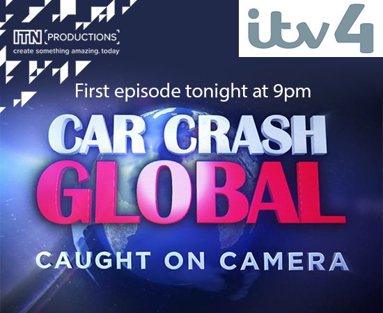 ITNProductions's tweet photo. Crazy car crashes, smashes, road rage &amp; great escapes from around the world all on tonight's #CarCrashGlobal on @ITV4 at 9pm.@ITVCaughtOnCam https://t.co/iIoyR3eNRF