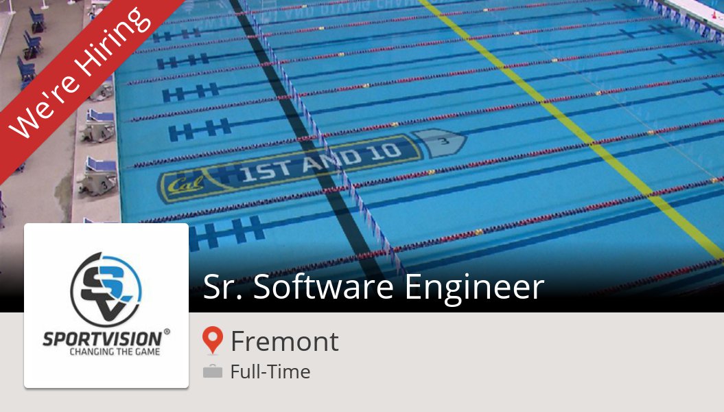 #Sportvision is hiring a Sr. #Software #Engineer, apply now! (#Fremont) #job workfor.us/sportvision/kj… #sportvision