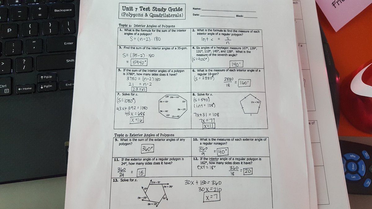 Kacey Bielek On Twitter Unit 7 Test Study Guide Key