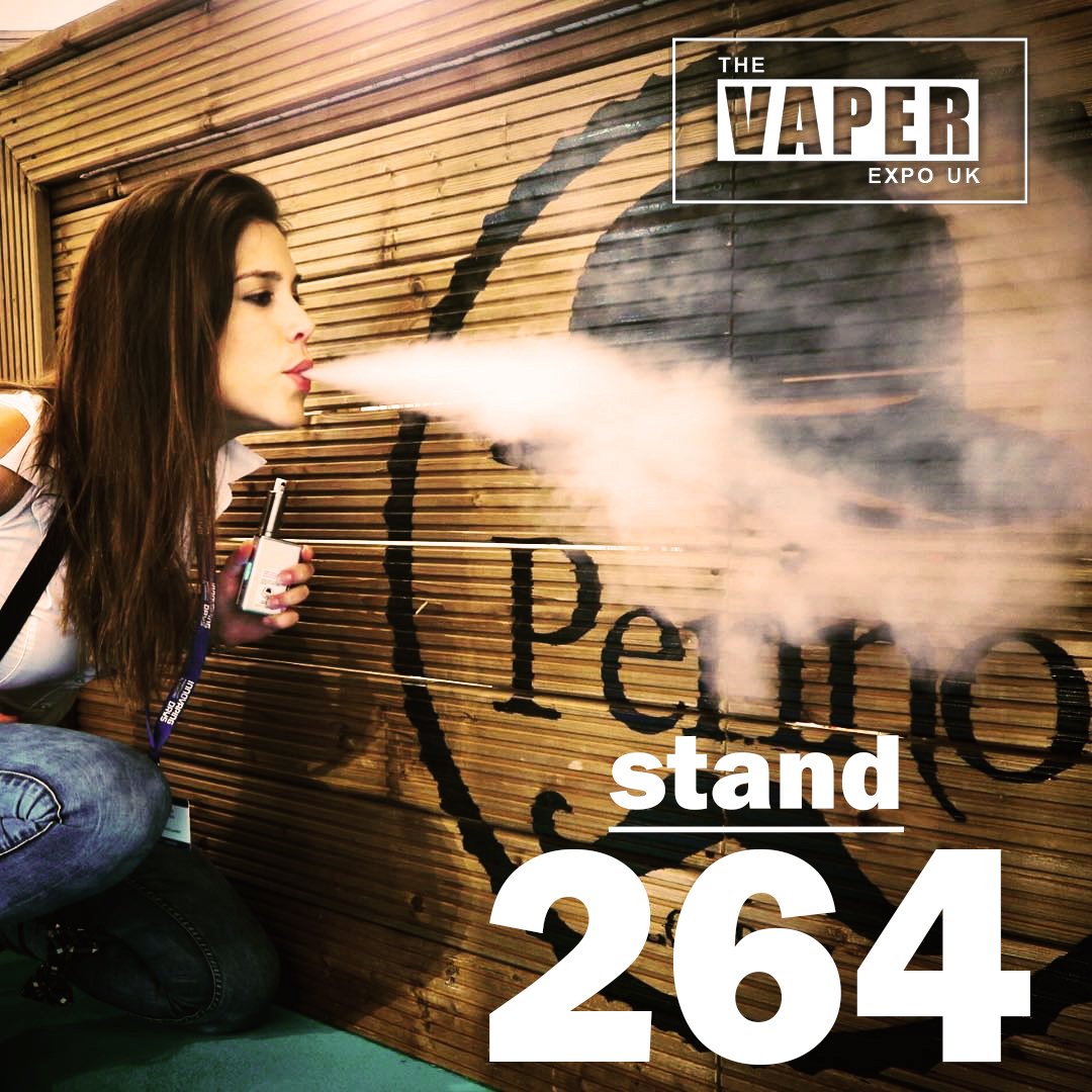 PerinoLondon's tweet photo. Heading to @VaperExpoUK? Come and meet the #PerinoLondon team at stand 264! Get Down &amp; Vape On! <3 ✌ https://t.co/1iorxHOLwN