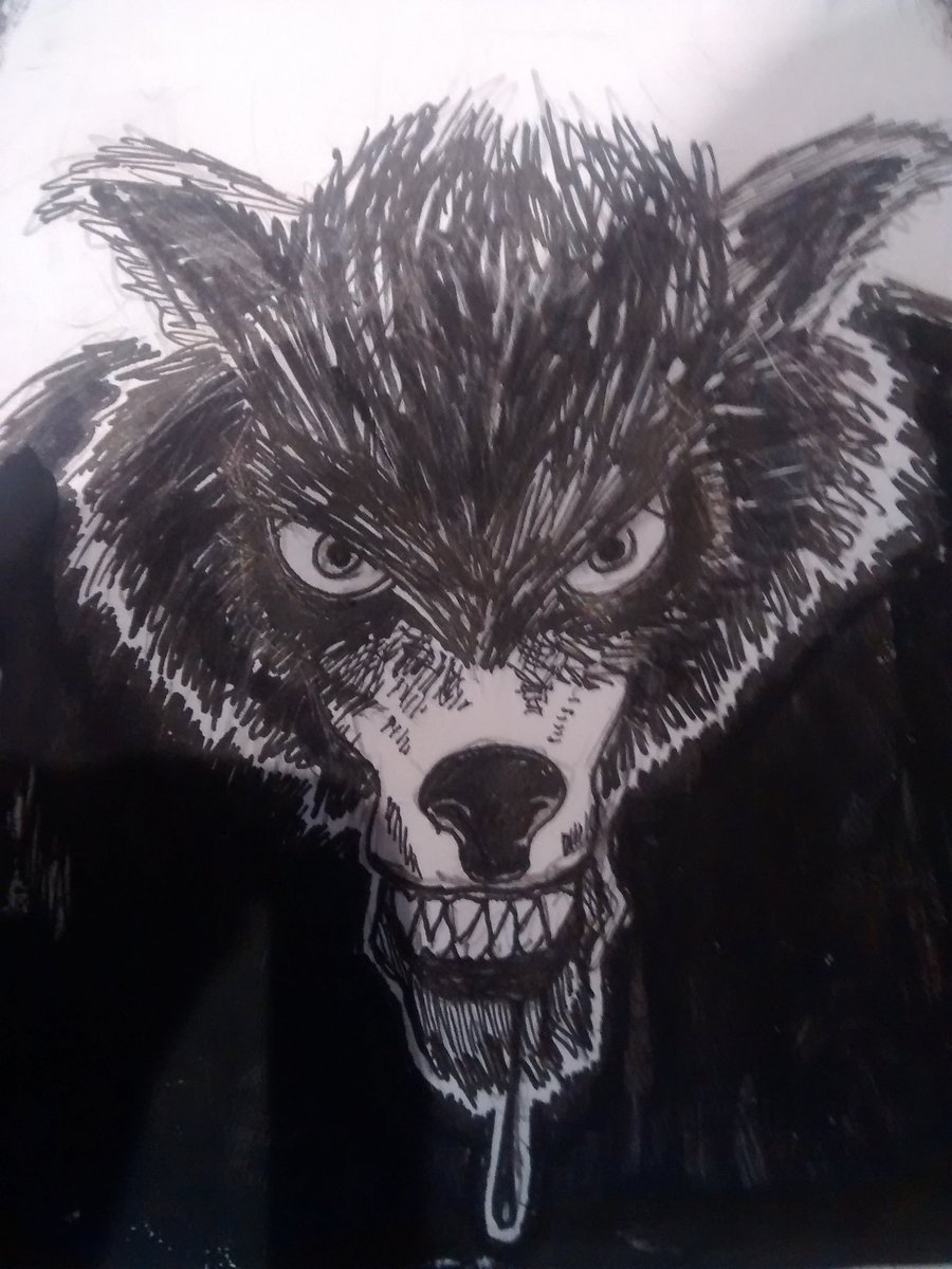 XERPAS's tweet image. #inktober #inktober2016 #fuckedupwolfman
