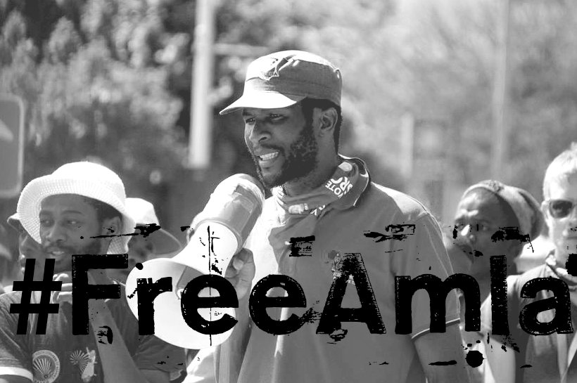 UPFMF's tweet photo. We call for our innocent brother to be released. He was arrested with no clear charges.
#FreeAmla
#Fees2017
@WitsFMF
#UPFMF
#FeesMustFall https://t.co/wj9jfmE53b