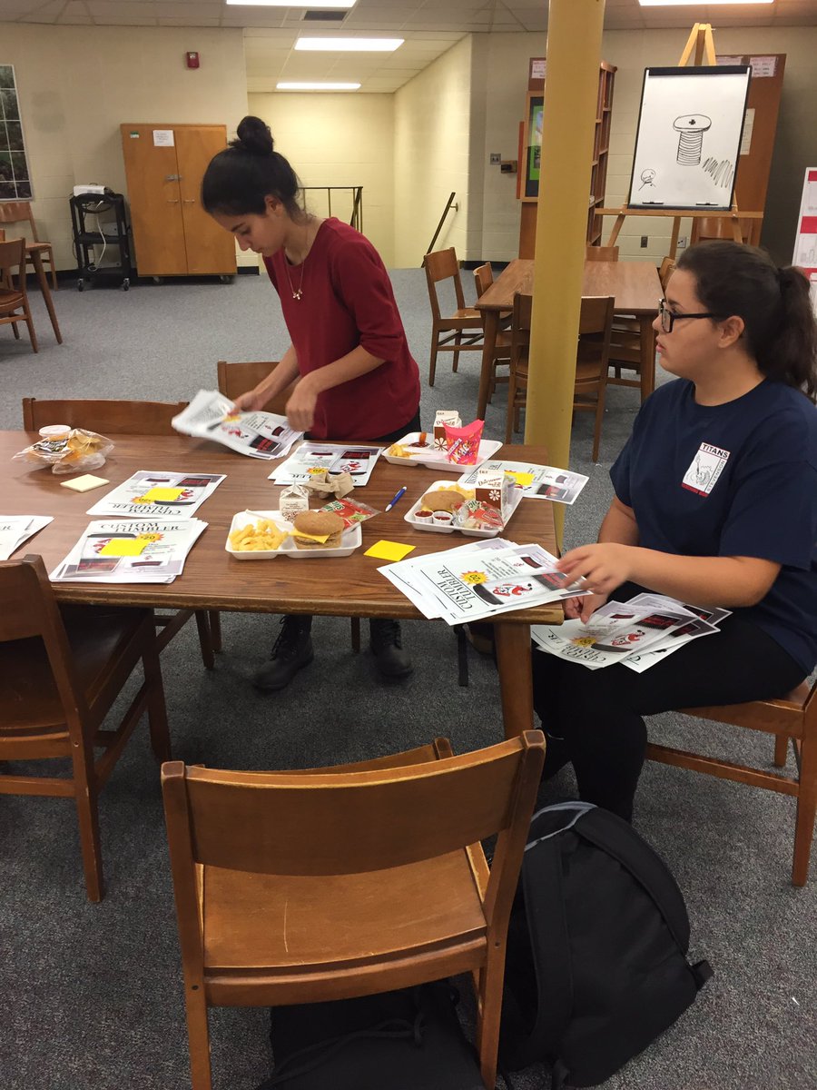 CliffSnitgen's tweet photo. #djhweb2016 Leaders working hard during their lunch hours to kick off school-wide fundraiser! Total support of all Raiders!!!! https://t.co/iwrRRVQsaB