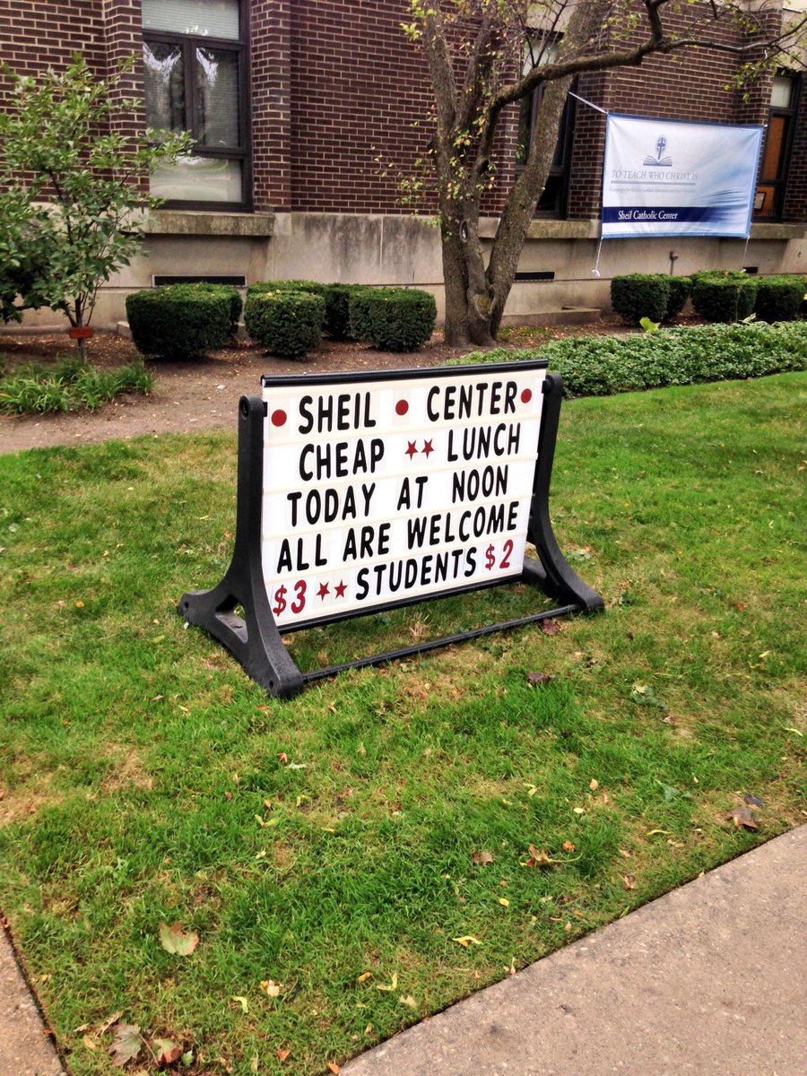 SheilNU's tweet photo. #LiveatSheil

Cheap lunch is now! Come for your fix of burgers, brats, and...Caesar salad. https://t.co/i4skmkin8X