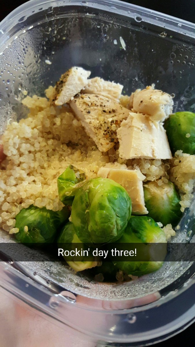MargaretHTBBC's tweet photo. Brussel sprouts, Quinoa and grilled chicken with Mrs. Dash Salt free original. https://t.co/Zvr151SbYg