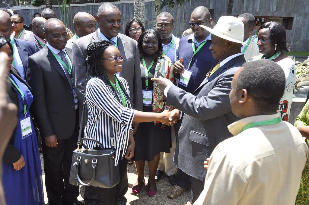 My friend meeting President Museveni earlier today. He asked where she's from and when she said Zambia, he greeted her ati "muli shani?"