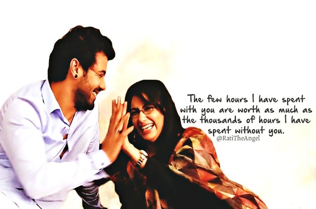 The few hours i have spent with you are worth as much as the thousands of hours i have spent without you @SHABIRAHLUWALIA @sritianne @ZeeTV