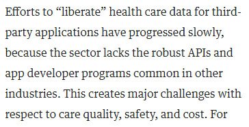 JulieWMaas's tweet photo. What is #2015Edition g.7-9 about? This @HarvardBiz article is a good read... https://t.co/X4jqhYEEDJ #HealthAPIs #FHIR #interoperability https://t.co/LfTPkU1mCo
