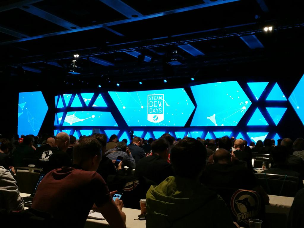 essbuh's tweet photo. #SteamDevDays about to begin! Much larger this time around. https://t.co/5iwhlp9Sow