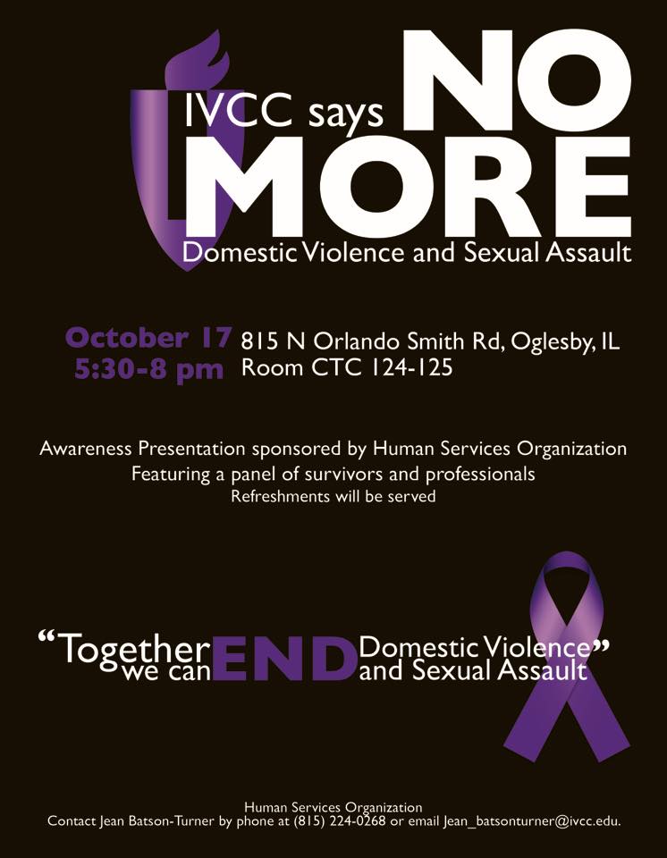 ADVSAS's tweet photo. Please join IVCC's Human Services Organization on Monday, October 17th for a presentation with a panel of survivors and professionals! https://t.co/y4hZ0k2Dez