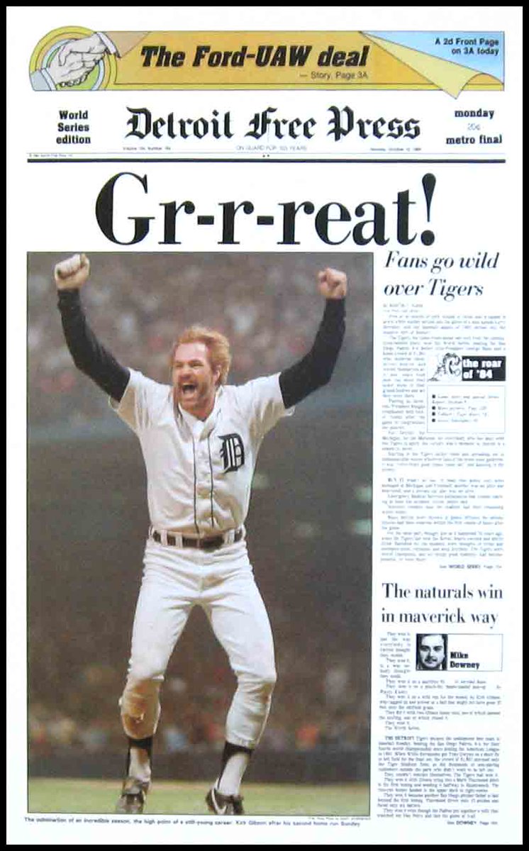 Tigers84Replay's tweet photo. Oct. 14, 1984: #Tigers 8, Padres 4. The Tigers are world champs! #Relive84  https://t.co/II4894I0OL