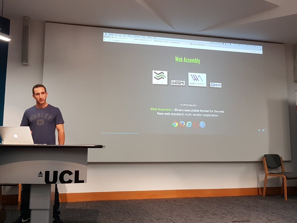AdamTheNagy's tweet image. .@F3lipek talking about #asmjs #webassembly #emscripten at #FrontEndgineers meetup at @ucl