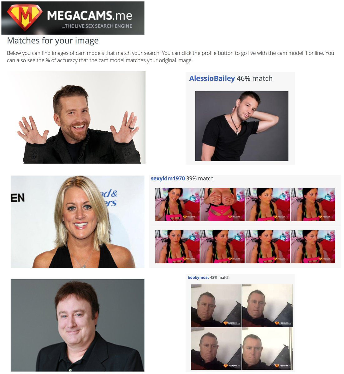 heidiandfrank_'s tweet photo. The results are in for the #livesex #doppelganger #facial #recognitiontool from megacams.me. https://t.co/X8mvrLCfU3