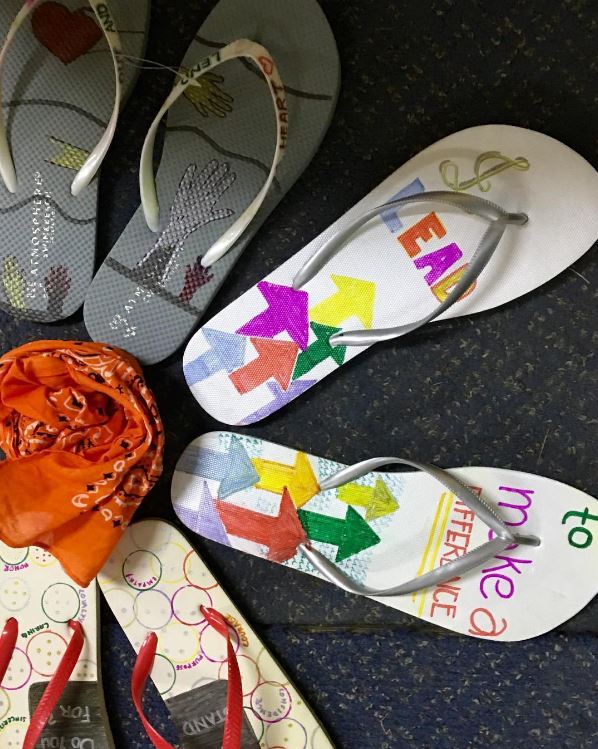 g5engagement's tweet photo. Celebrating Leaders who make a Difference! #OneG5's Leaders designed slippers for HAVEN FOR CHILDREN during G5's CLAD 2016 https://t.co/HqwMikJ35L