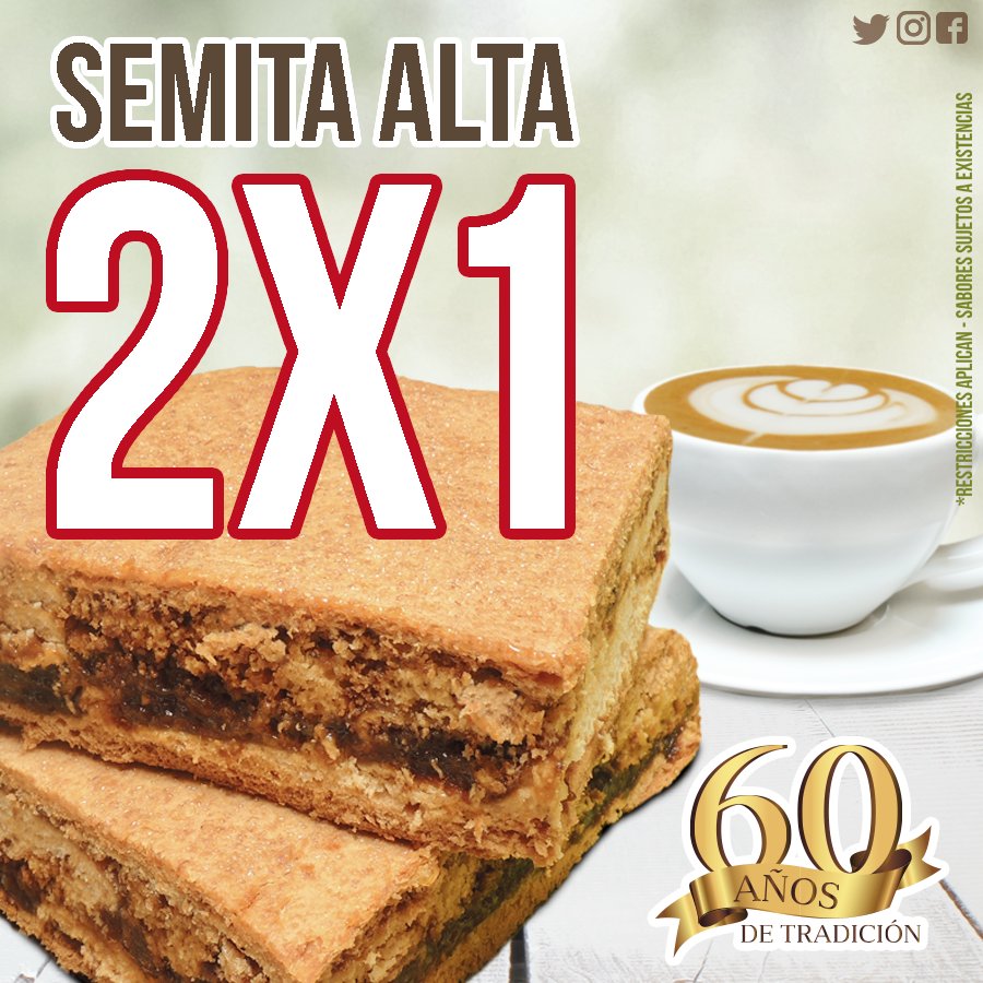 santaeduvigisES's tweet photo. Estamos celebrando nuestro #Aniversario pasa por nuestras sucursales y lleva nuestro 2X1 de #Semita #Tradición #ElSalvador https://t.co/GG4hWgYEod