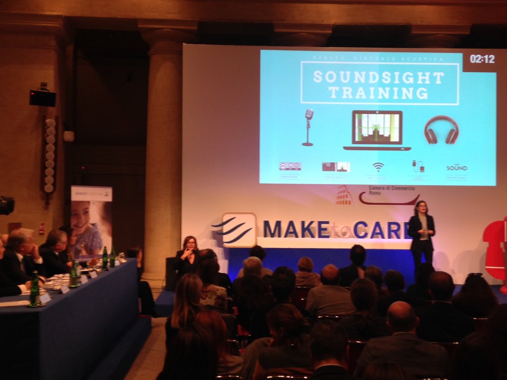 #MaketoCare la giuria ascolta il pitch di <a href="/SoundSightEDU/">SoundSight Training</a> @SanofiGenzymeIT <a href="/MakerFaireRome/">Maker Faire Rome - The European Edition</a>