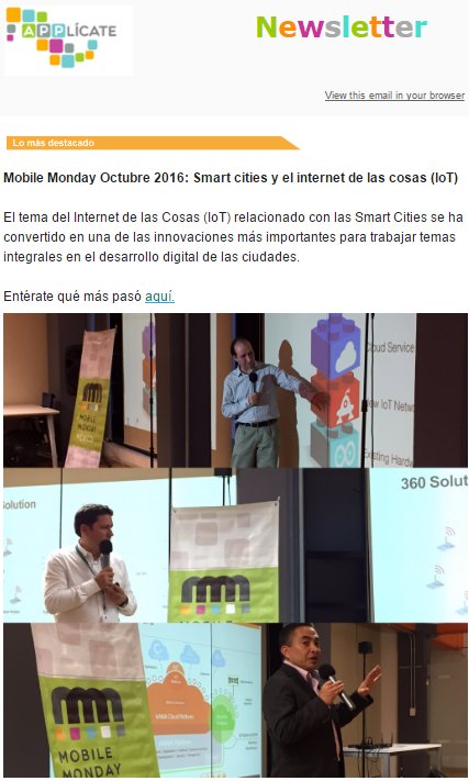 ApplicateMx's tweet photo. ¡Vuelve nuestro #Newsletter! #MobleMondayMx #Apps #SmartCities #IoT #GobiernoMóvil #ForoAMITI #Emprendimiento https://t.co/asUOl2dH8N https://t.co/FQXYC4XJtf