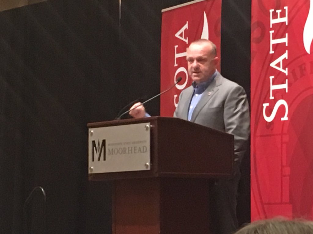 McFeely_Inforum's tweet photo. Keynote speaker at @MSUM_SportsComm conference @TwinsPrez. https://t.co/XXxOf4JFbi