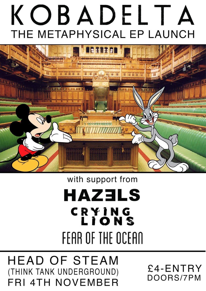 Get along to <a href="/HOS_Newcastle/">Head of Steam Newcastle</a> Fri 4th Nov for our EP launch with <a href="/Hazels_Band/">Hazels</a> <a href="/cryinglions/">a</a> <a href="/fearoftheocean/">Fear Of The Ocean</a> FREE entry if you pre-order the EP