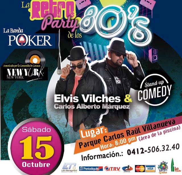 Disfruta de la <a href="/bandapoker/">Jorge Modolell</a> en La Retro Party de los 80s este 15/10 en el Parque Carlos Raul Villanueva de Maracay