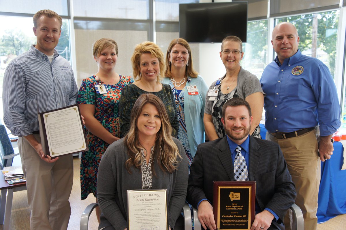 Congrats Dr. Chris #Wagoner, 2016 Rural Physician of Excellence Winner at #Illini Hospital with #RepCD  Davidsmeyer and Sen. Sam McCann